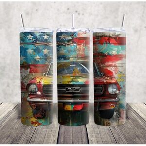 Hand Crafted Vintage Car Art Tumbler
